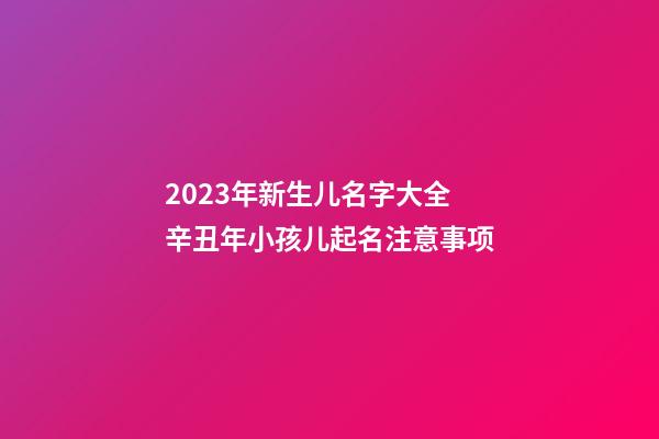 2023年新生儿名字大全 辛丑年小孩儿起名注意事项